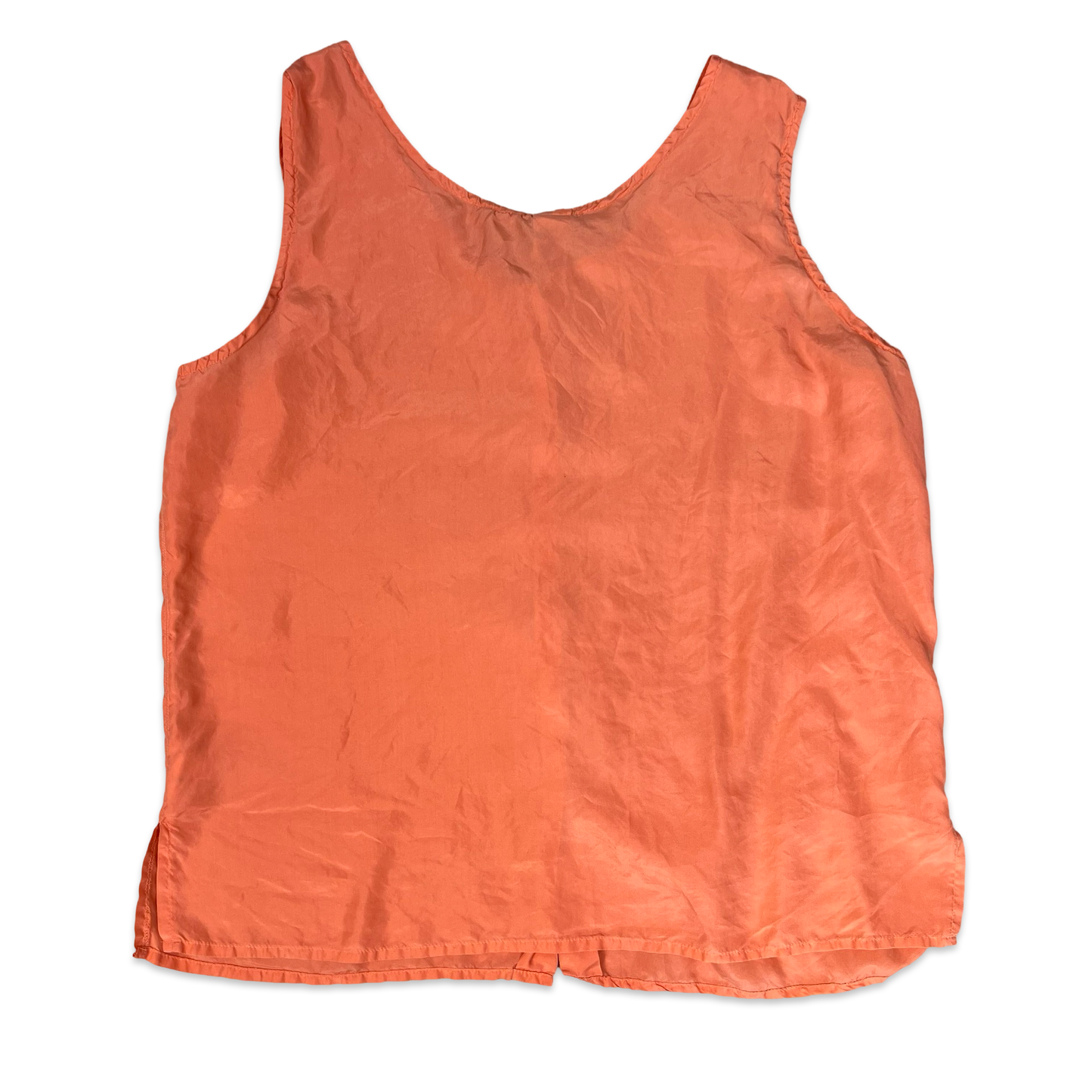 Vintage C&A Sleeveless Silk Peach Blouse 14