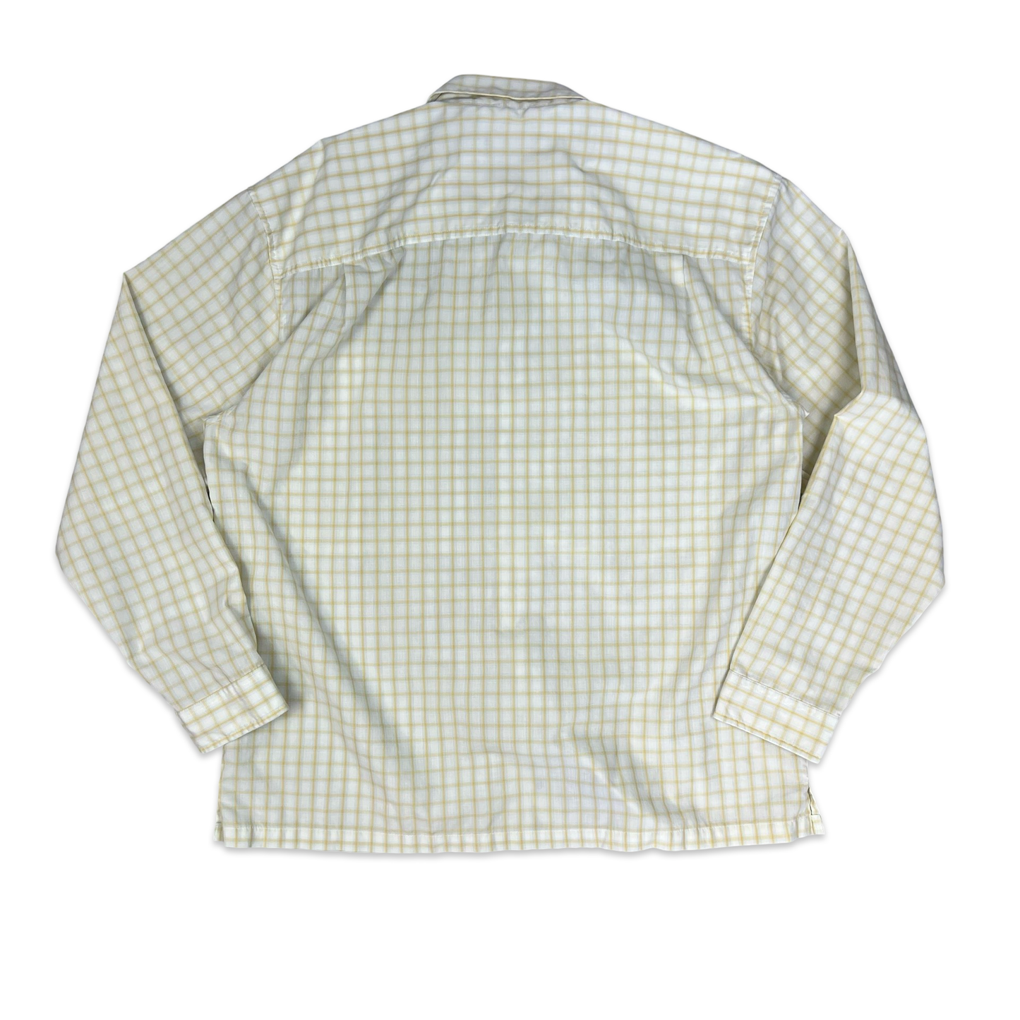Patagonia White & Yellow Checked Long Sleeve Shirt XL