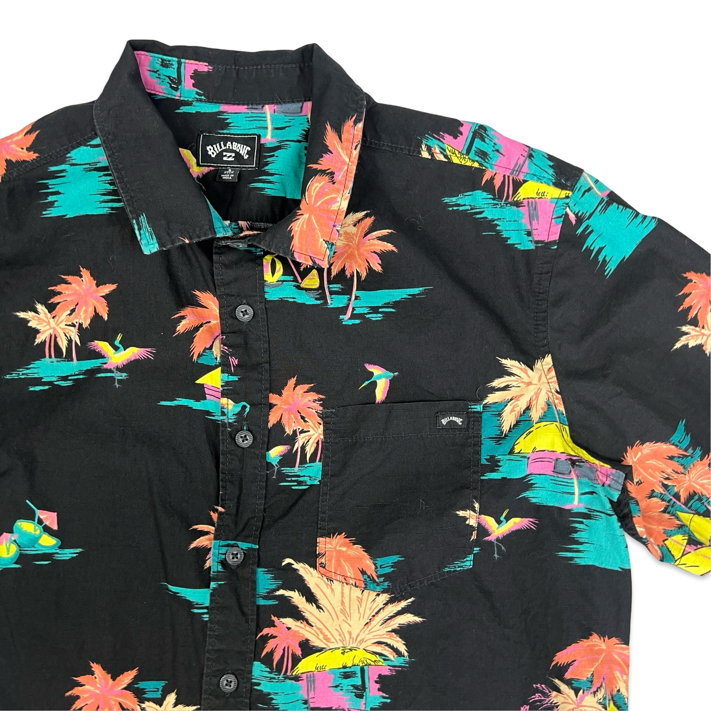 Billabong Black Beach Print Shirt M