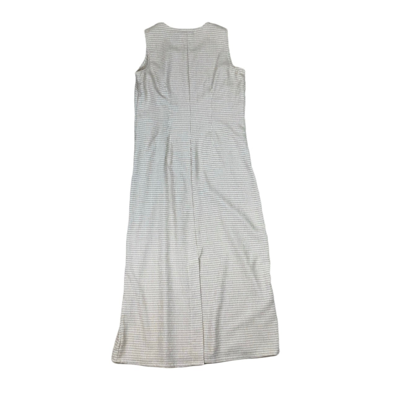 Vintage 90s Y2K Grunge ‘Studio Ease’ Brown Beige Check Sleeveless Maxi Dress 10