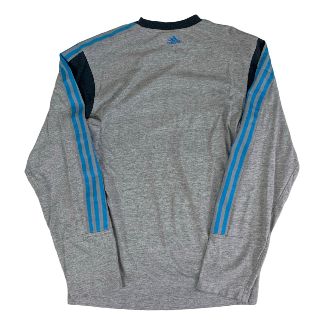 Vintage 00s Adidas Grey & Blue Long Sleeve Sports Shirt S M