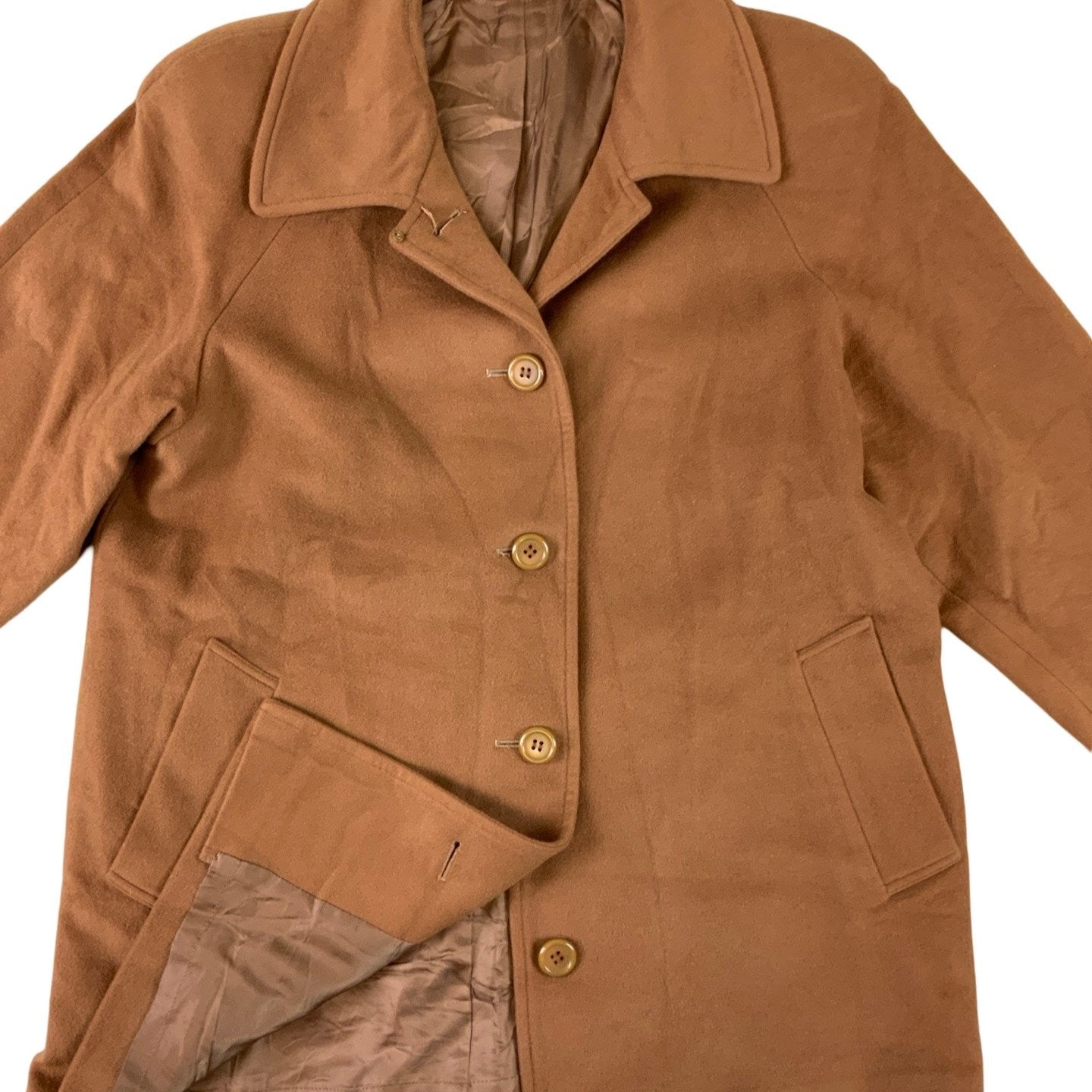 70s Brown Wool Winter Coat 16 18