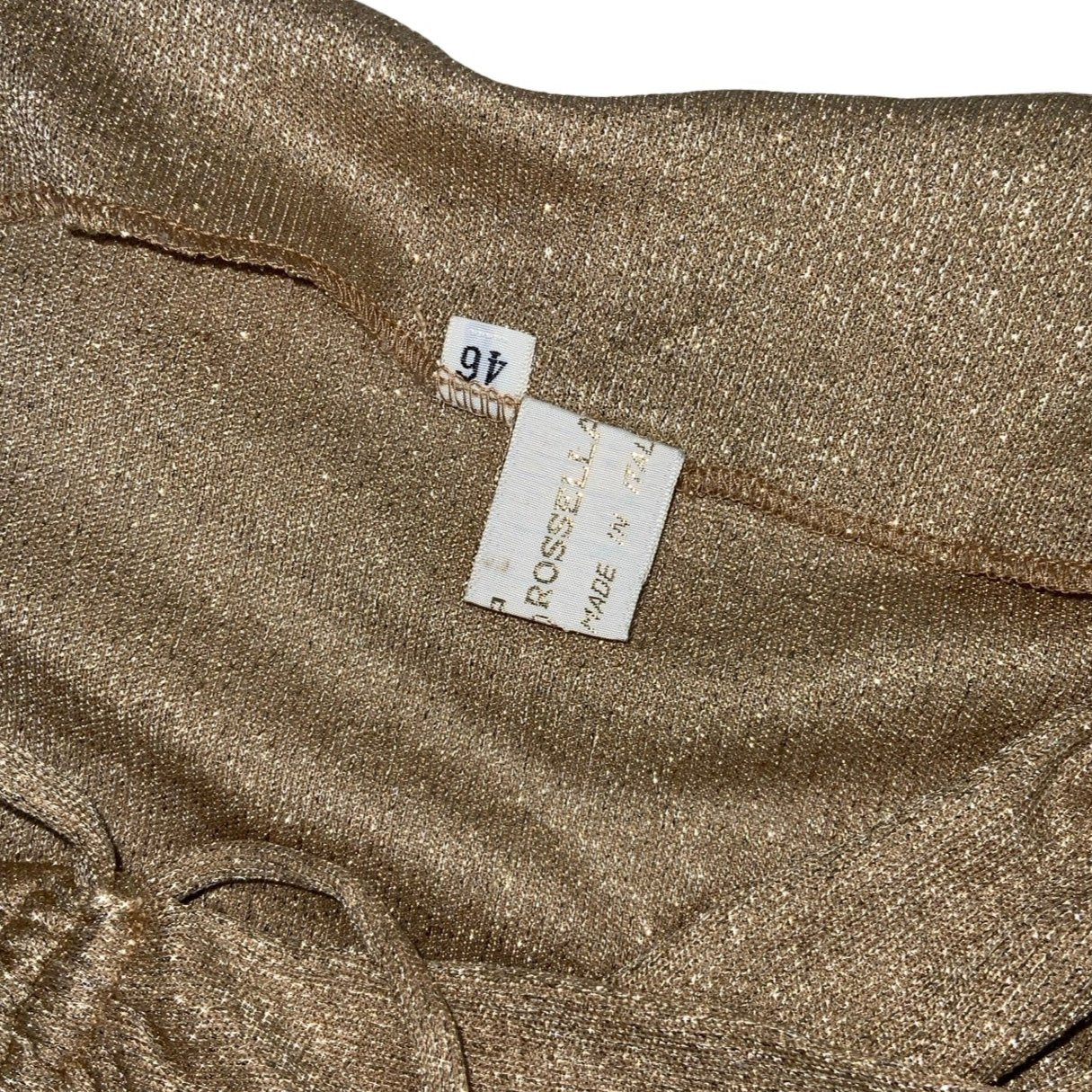 Vintage 'N. Rossella' Gold Sparkle Tank Top 8 10