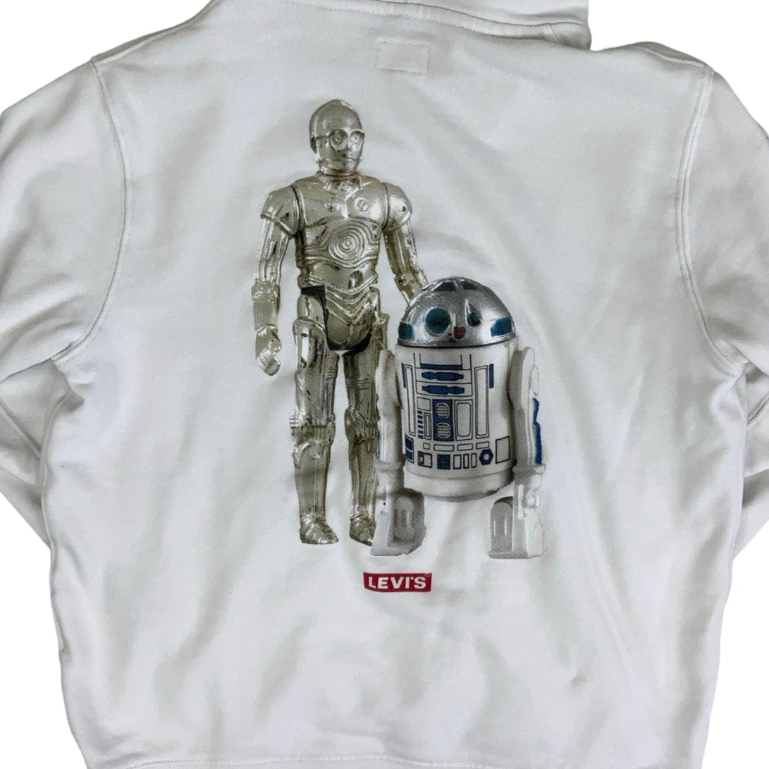 Vintage 'Levi's' White Star Wars 'These Aren't The Droids' Graphic Hoodie S M