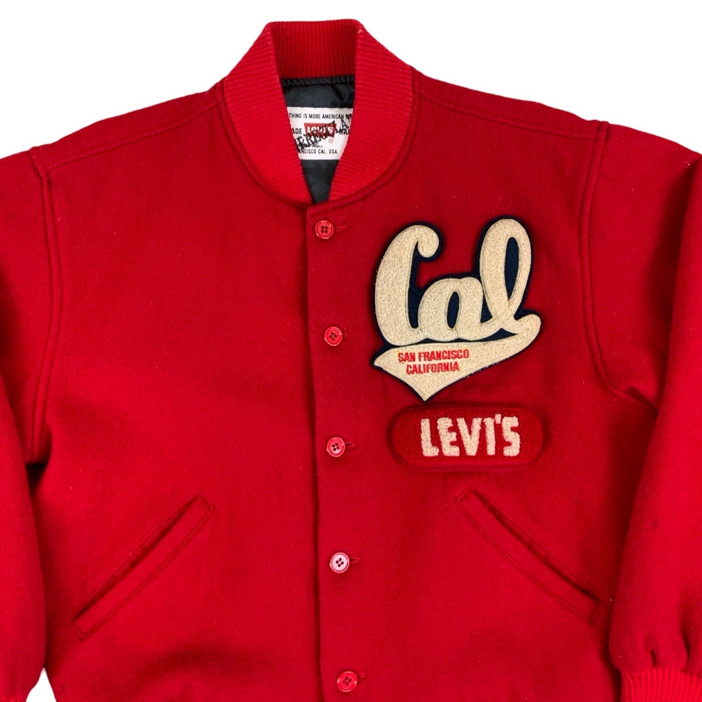 Red Levis Varsity Bomber Jacket M L