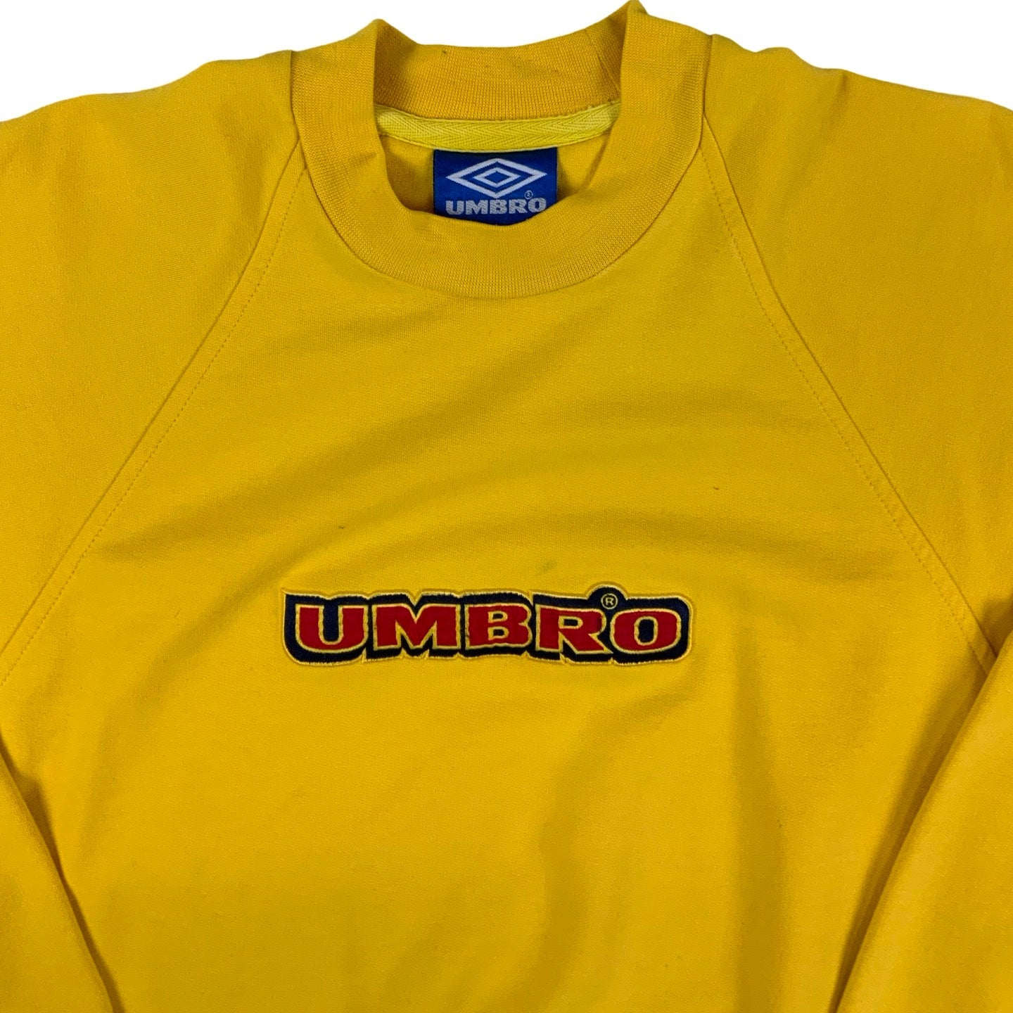 Vintage 90s Umbro Yellow Logo Spell Out Sweatshirt S M