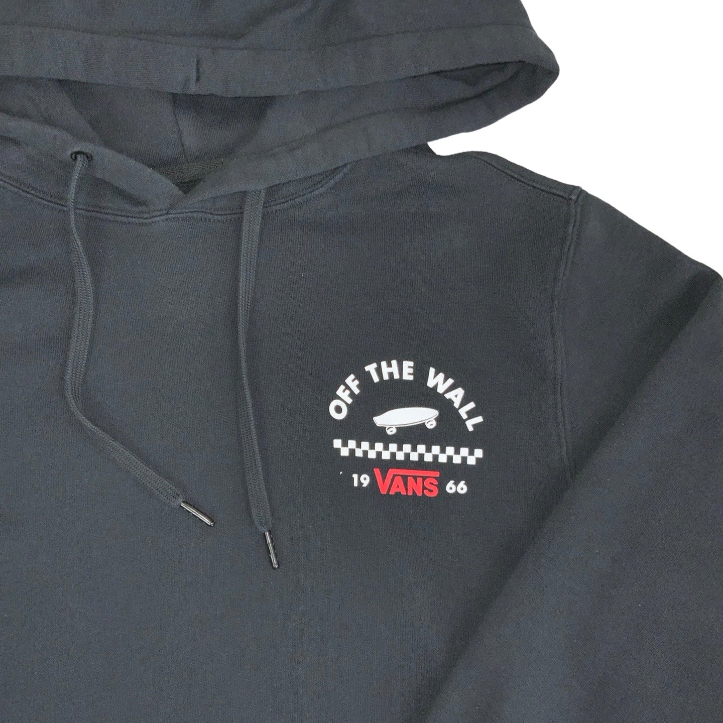 2019 'Vans Off The Wall' Skateboard Black Graphic Pull-Over Hoodie S M