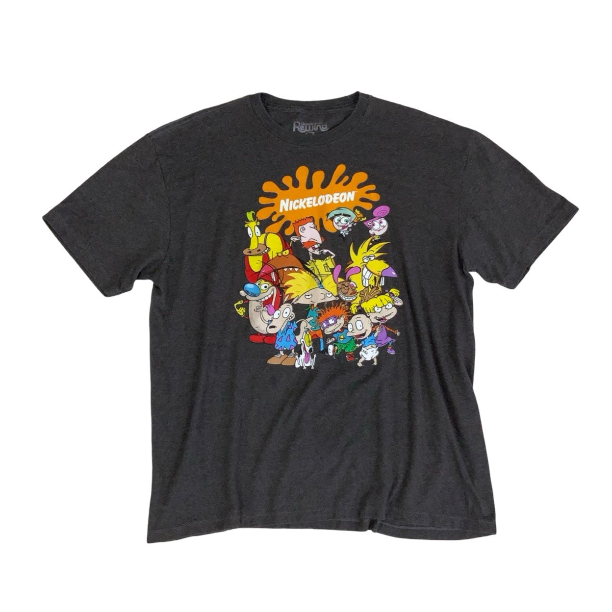 90s 'Nickelodeon Rewind' Official Cartoon Graphic Black Single Stitch T-Shirt L