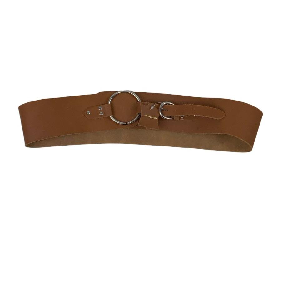 Vintage 'Echtes Leder' Brown Loop Buckle Thick Belt