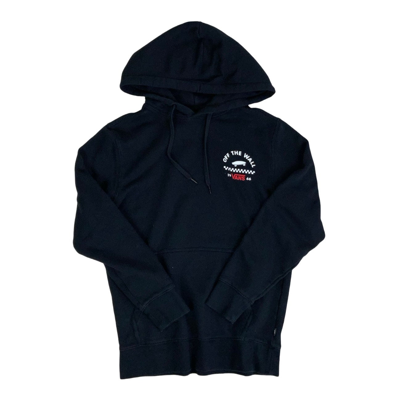 2019 'Vans Off The Wall' Skateboard Black Graphic Pull-Over Hoodie S M