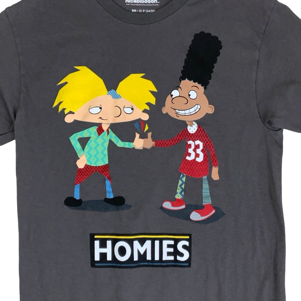 Vintage 90s 'Nickelodeon' Grey Hey Arnold Cartoon Graphic T-Shirt XS