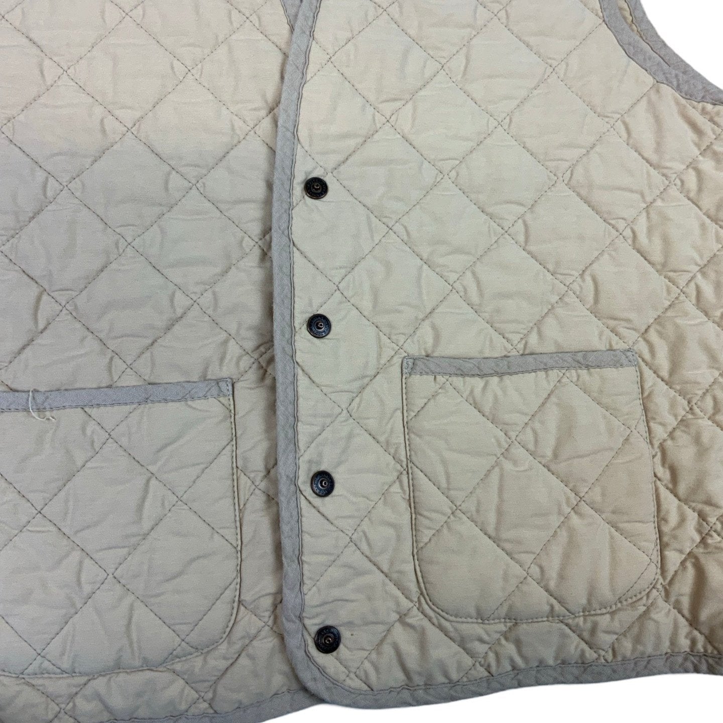 Vintage 90s Levi Strauss & Co Cream Gilet Waistcoat M L 16 18