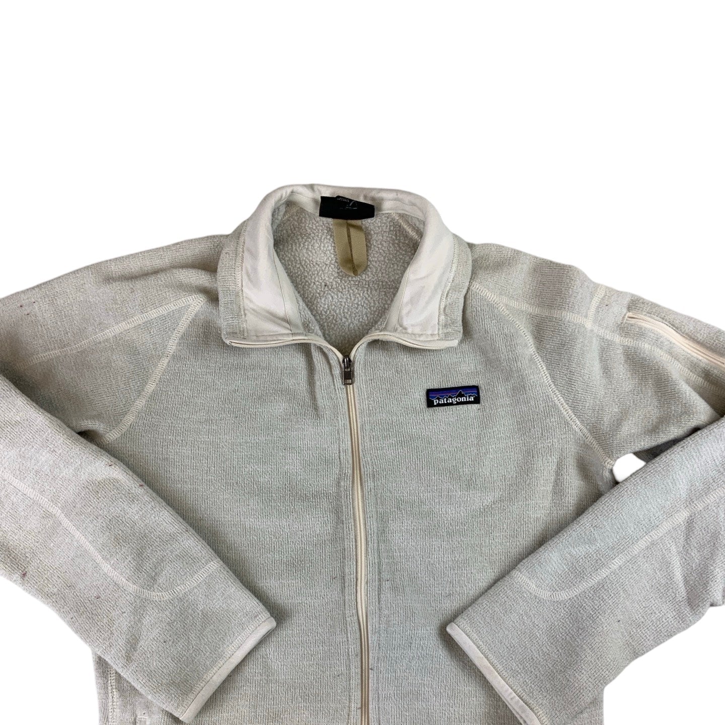 Patagonia Off-White Long Sleeved Fleece M L
