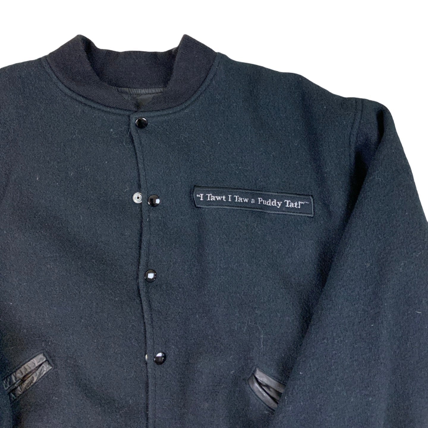 Vintage Looney Tunes Tweety Pie Black Varsity Jacket
