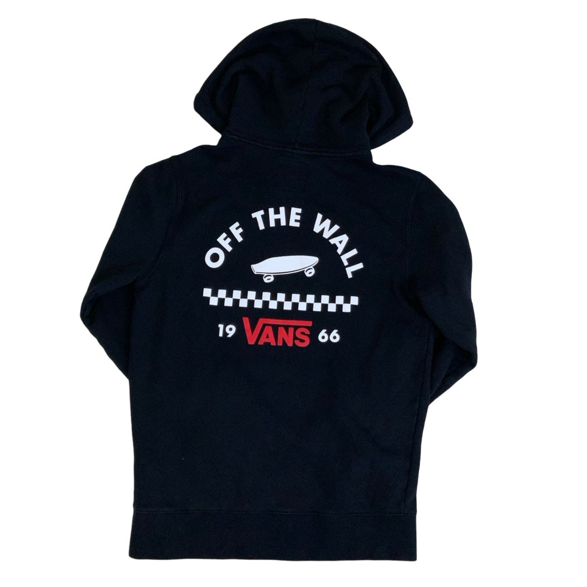 2019 'Vans Off The Wall' Skateboard Black Graphic Pull-Over Hoodie S M