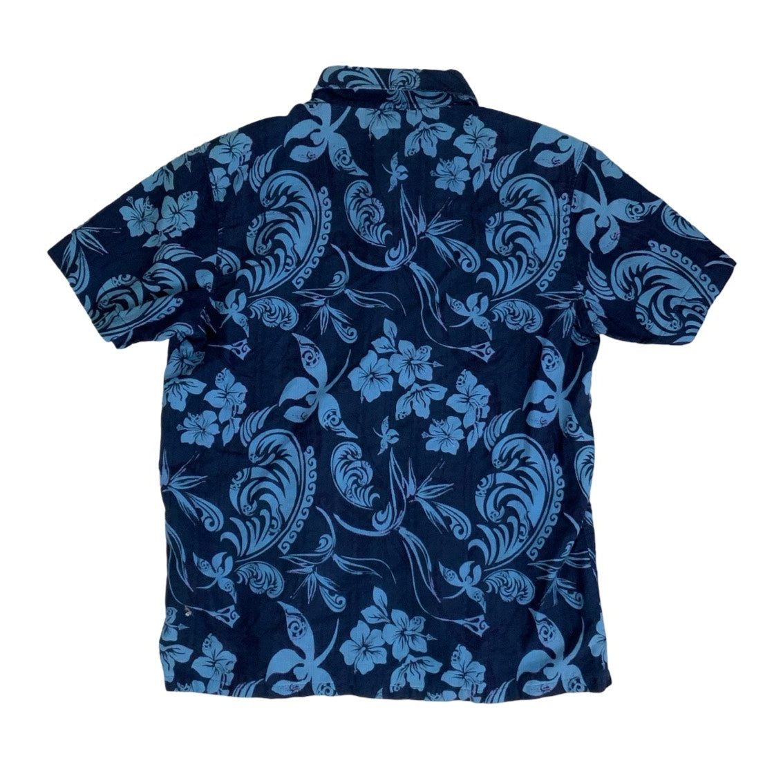 Vintage 'Quicksilver' Blue Hawaiian Floral Short Sleeved Shirt M L