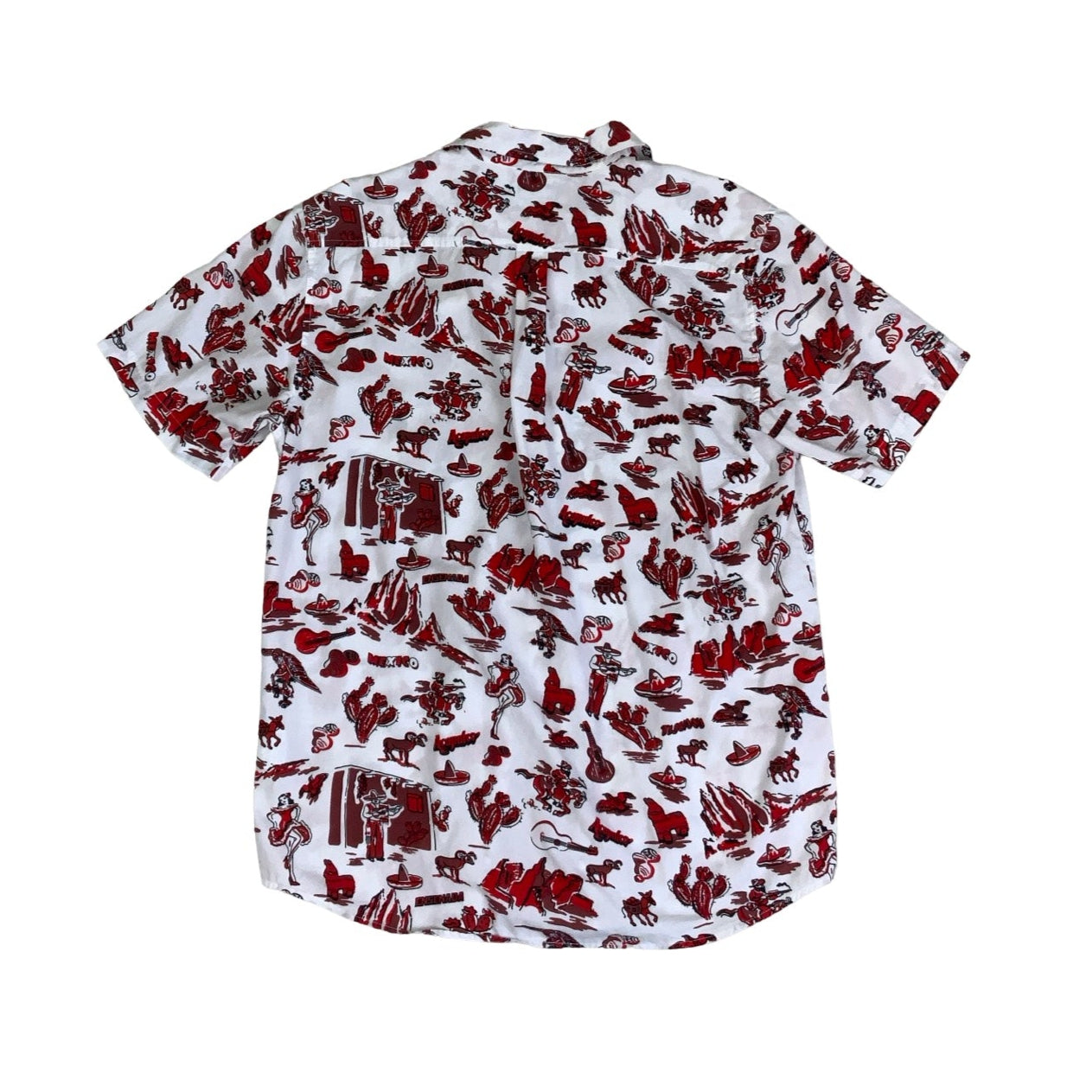 Vintage DC White Red Western Graphic Short Sleeved Shirt M