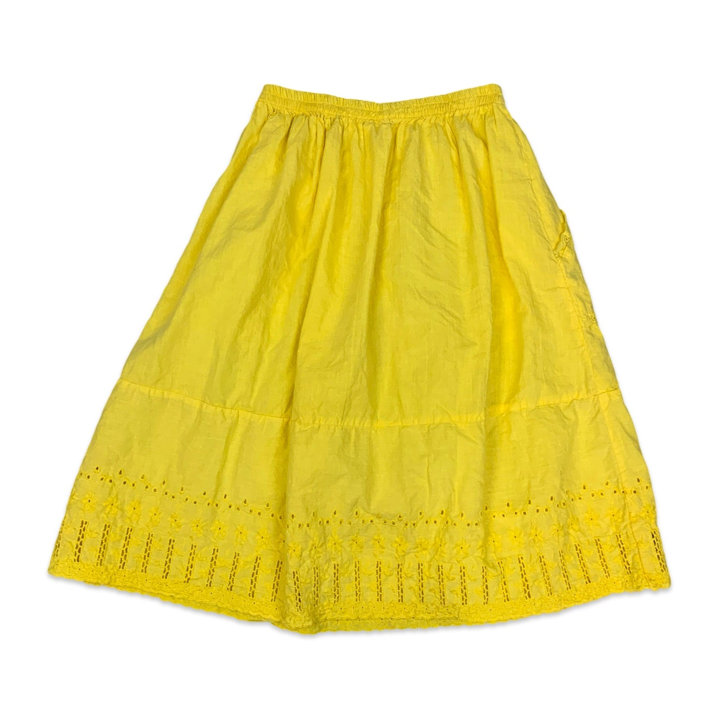 Vintage Yellow Knee Length Skirt 4-10