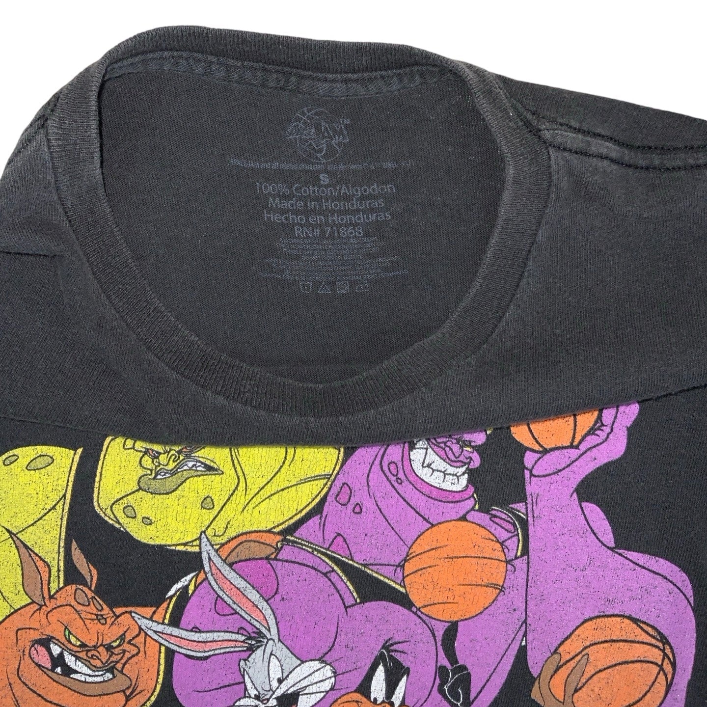 Vintage 90s 'Space Jam' Grey Cartoon Graphic T-Shirt S