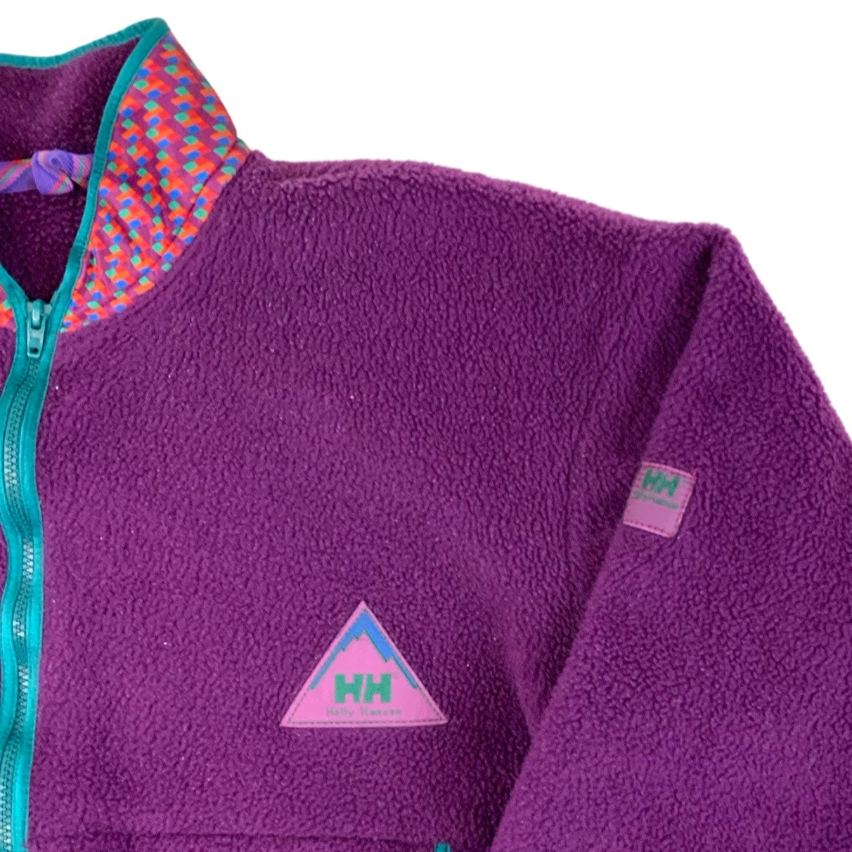 Vintage 90s Helly Hansen Purple Outdoor Fleece Zip Up Jacket L XL