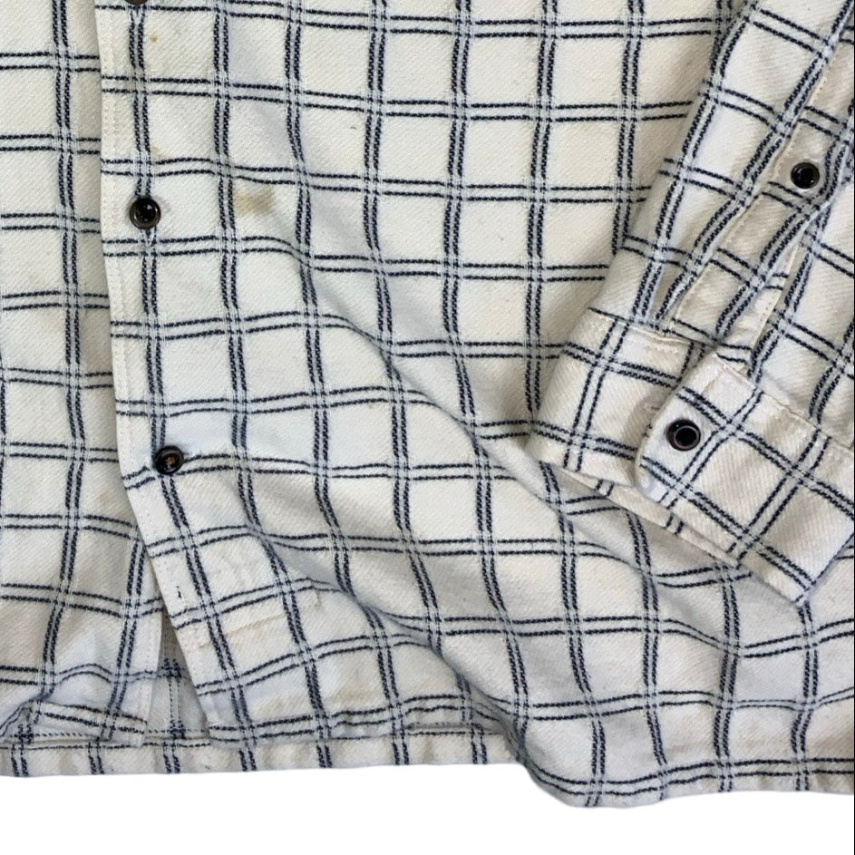 Vintage 90s Levi's Skateboarding Collection White Checked Long Sleeved Shirt L XL