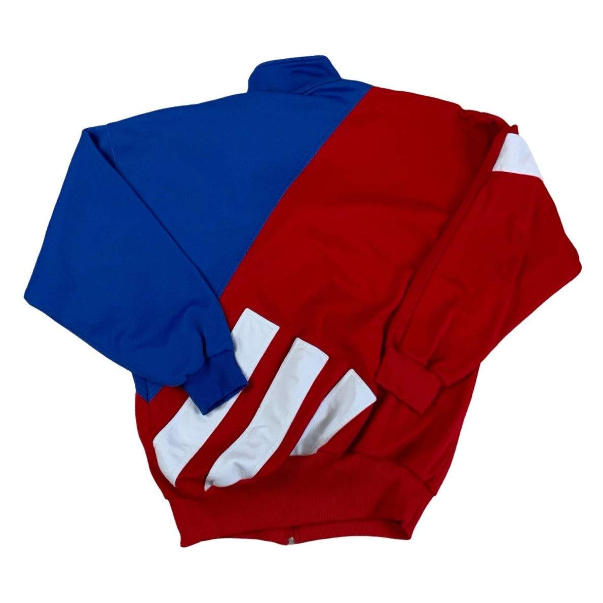 Vintage Adidas Track Jacket Blue & Red Colour Blocked M L