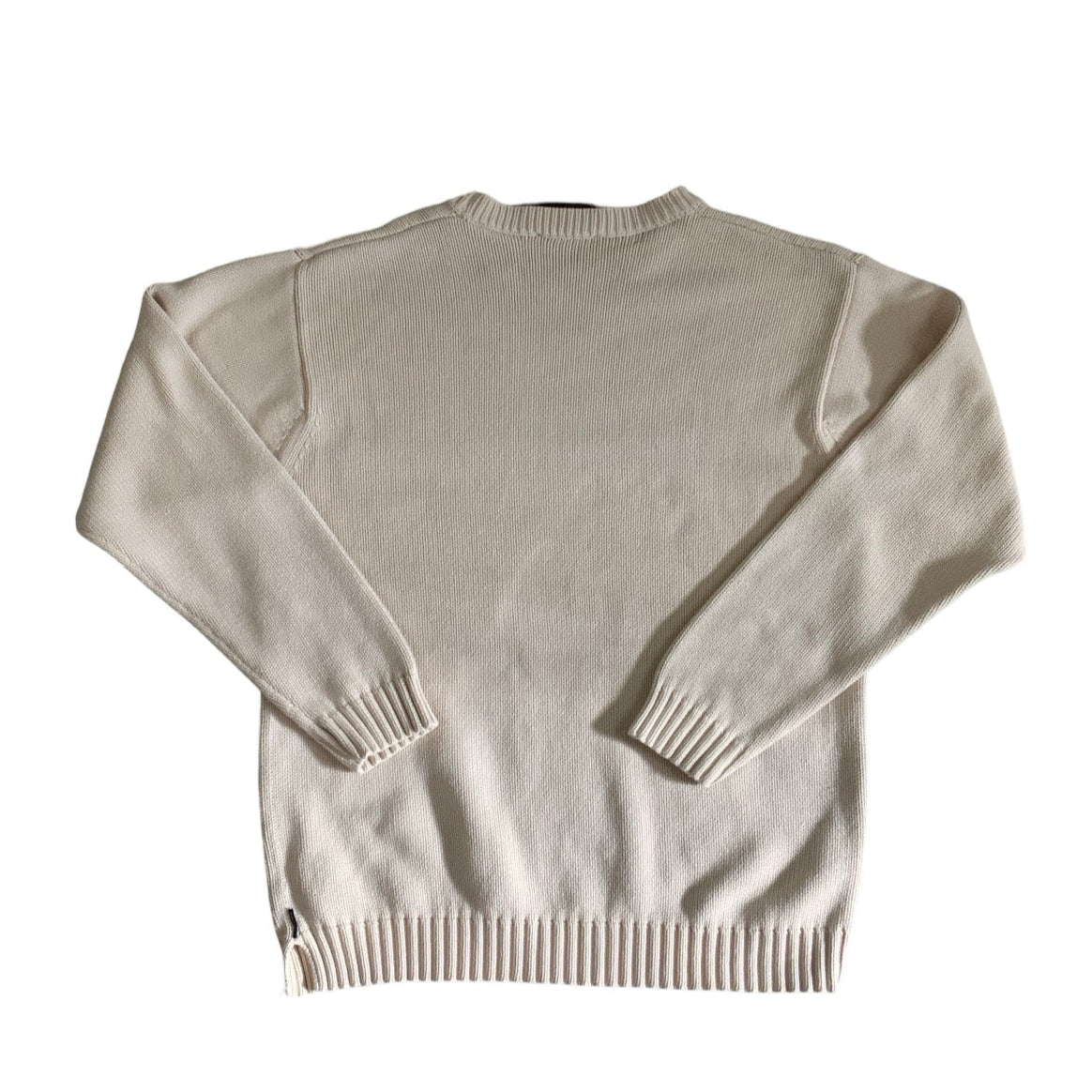 Vintage Timberland Weather Gear Cream & Navy Knit Jumper XS S