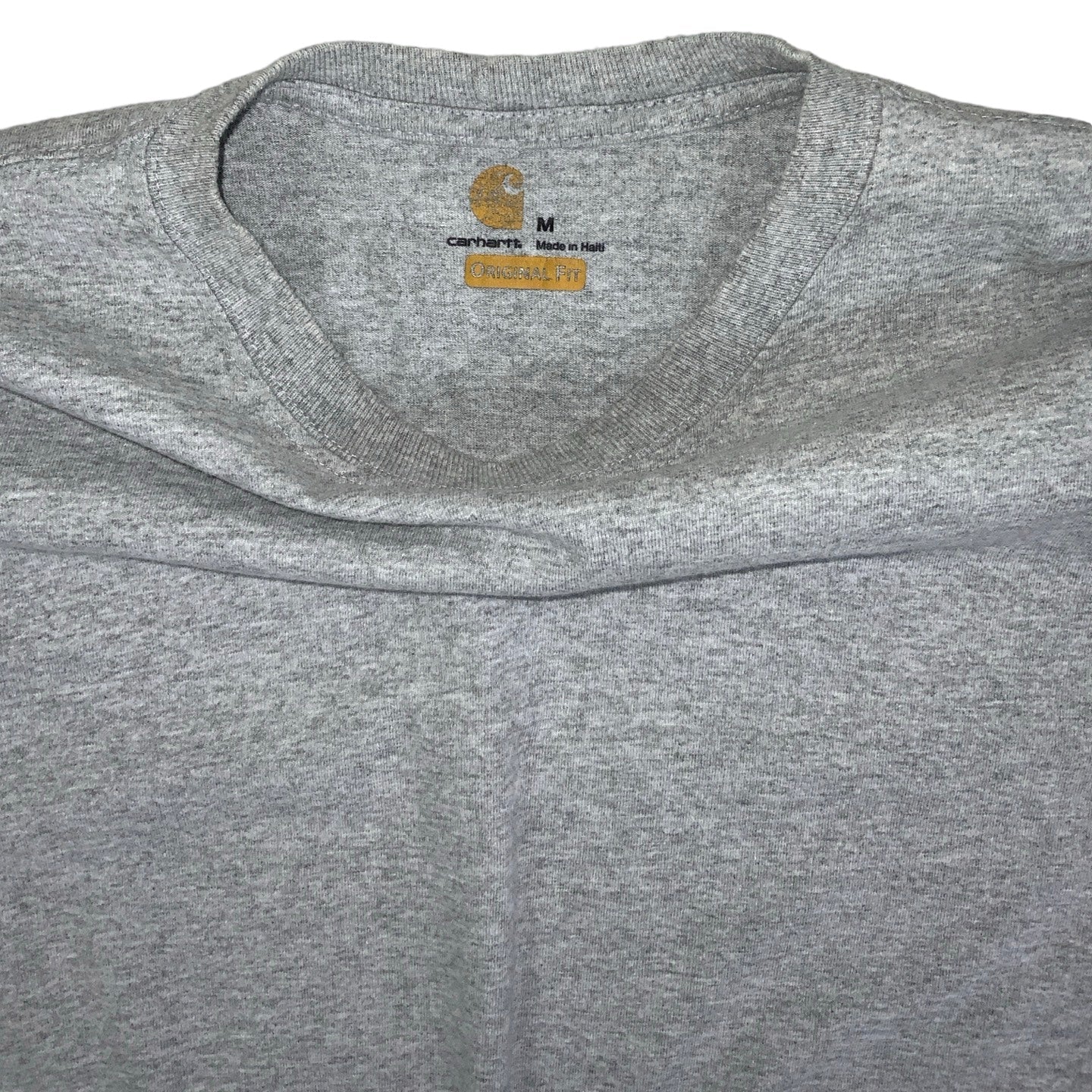 Vintage 90s 'Carhartt' Grey Long Sleeved Spell-Out T-Shirt M