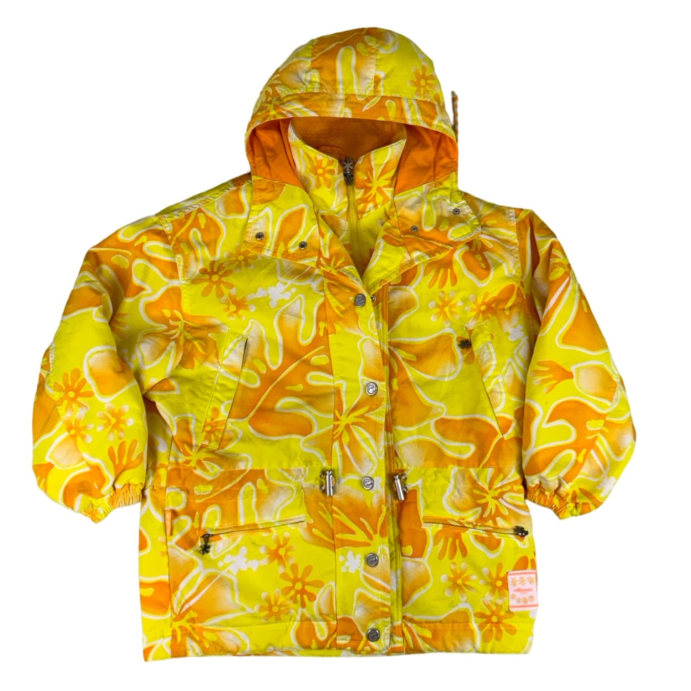 Vintage 90s Bright Pattern Hooded Ellesse Ski Jacket M L