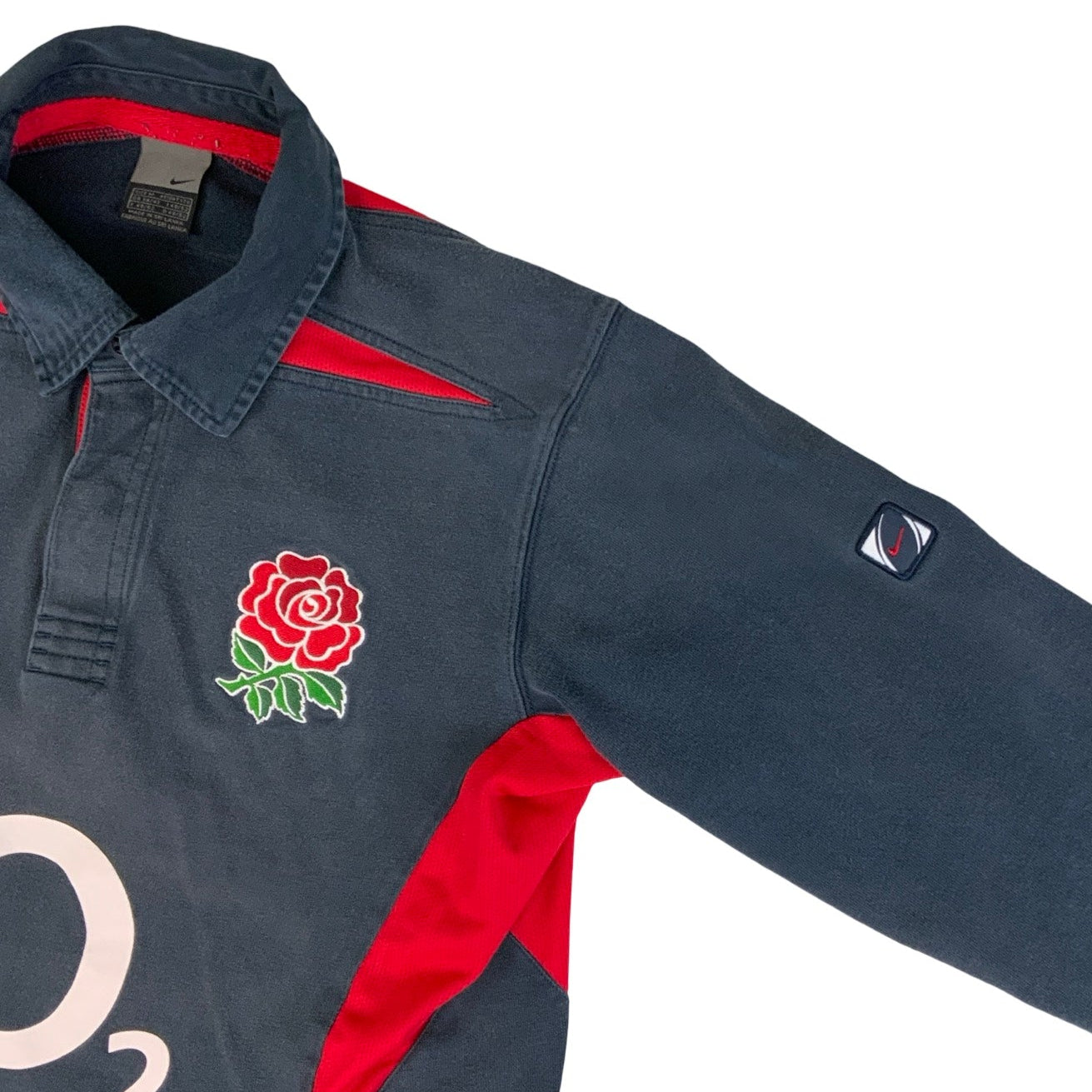00s Nike England Rugby Team Long Sleeve Polo Shirt S M