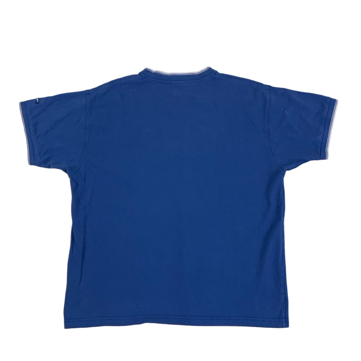 90s Nike V-Neck T-Shirt Blue Centre Swoosh L XL