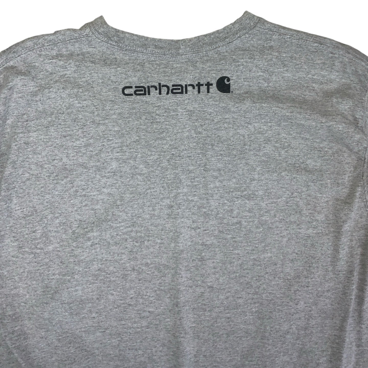Vintage 90s 'Carhartt' Grey Long Sleeved Spell-Out T-Shirt M