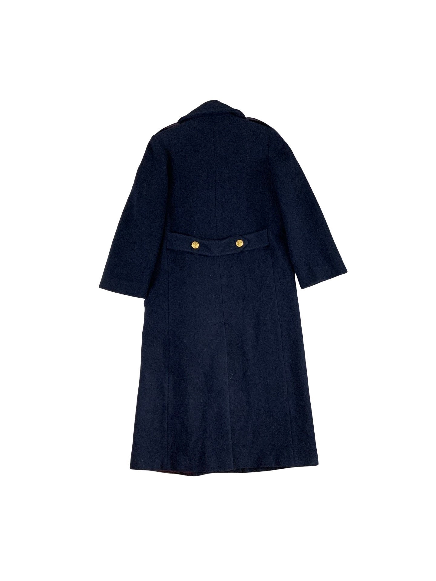 Vintage Navy Wool Trench Coat M L