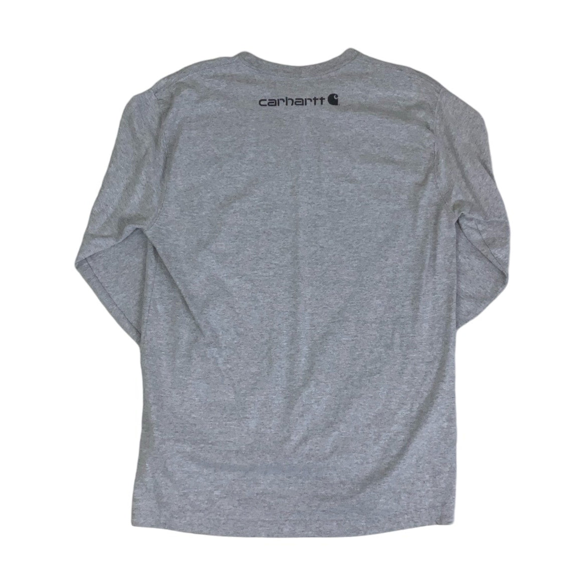 Vintage 90s 'Carhartt' Grey Long Sleeved Spell-Out T-Shirt M