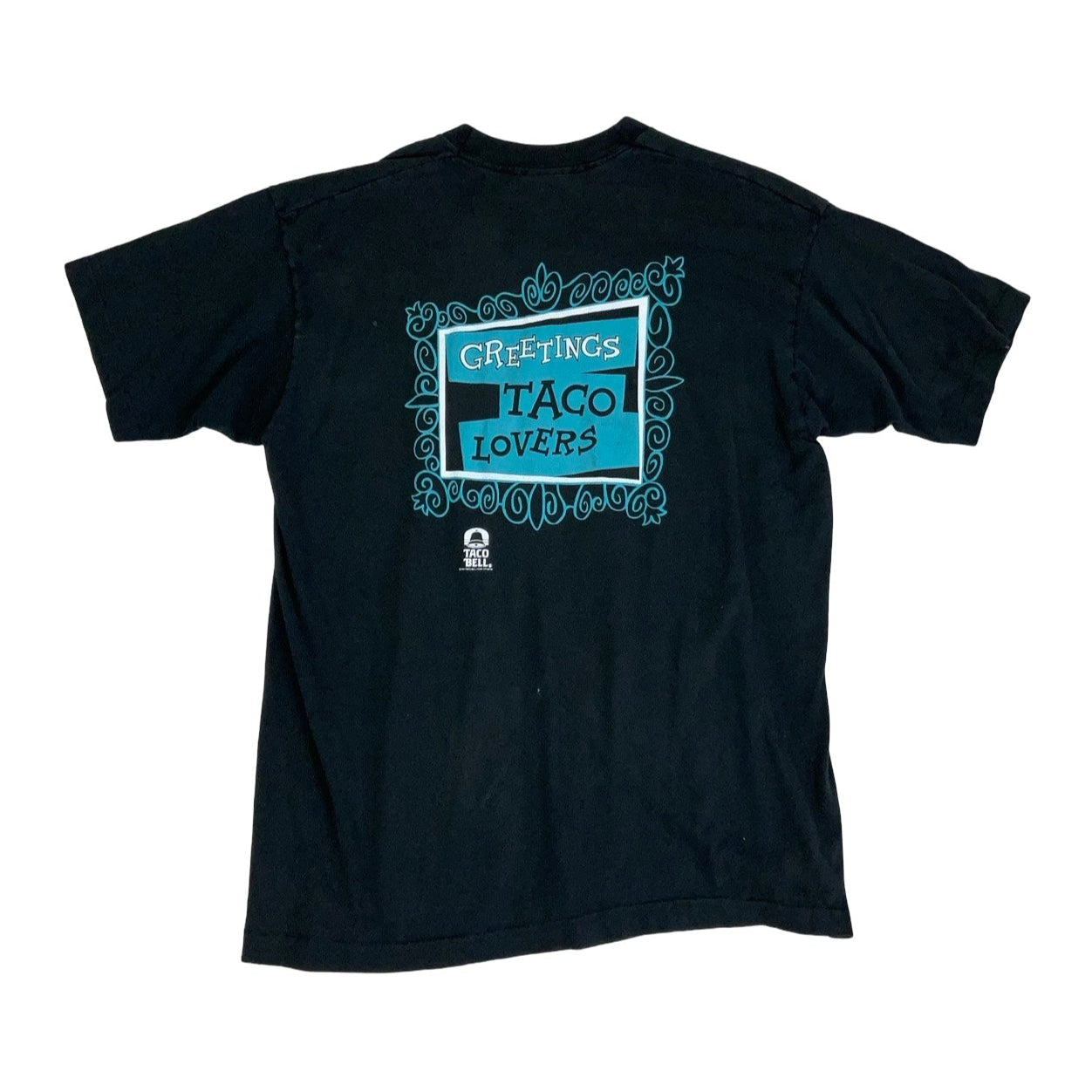 Vintage 1993 'Fruit of the Loom' Black Taco Bell Promo Rocky Bullwinkle Graphic