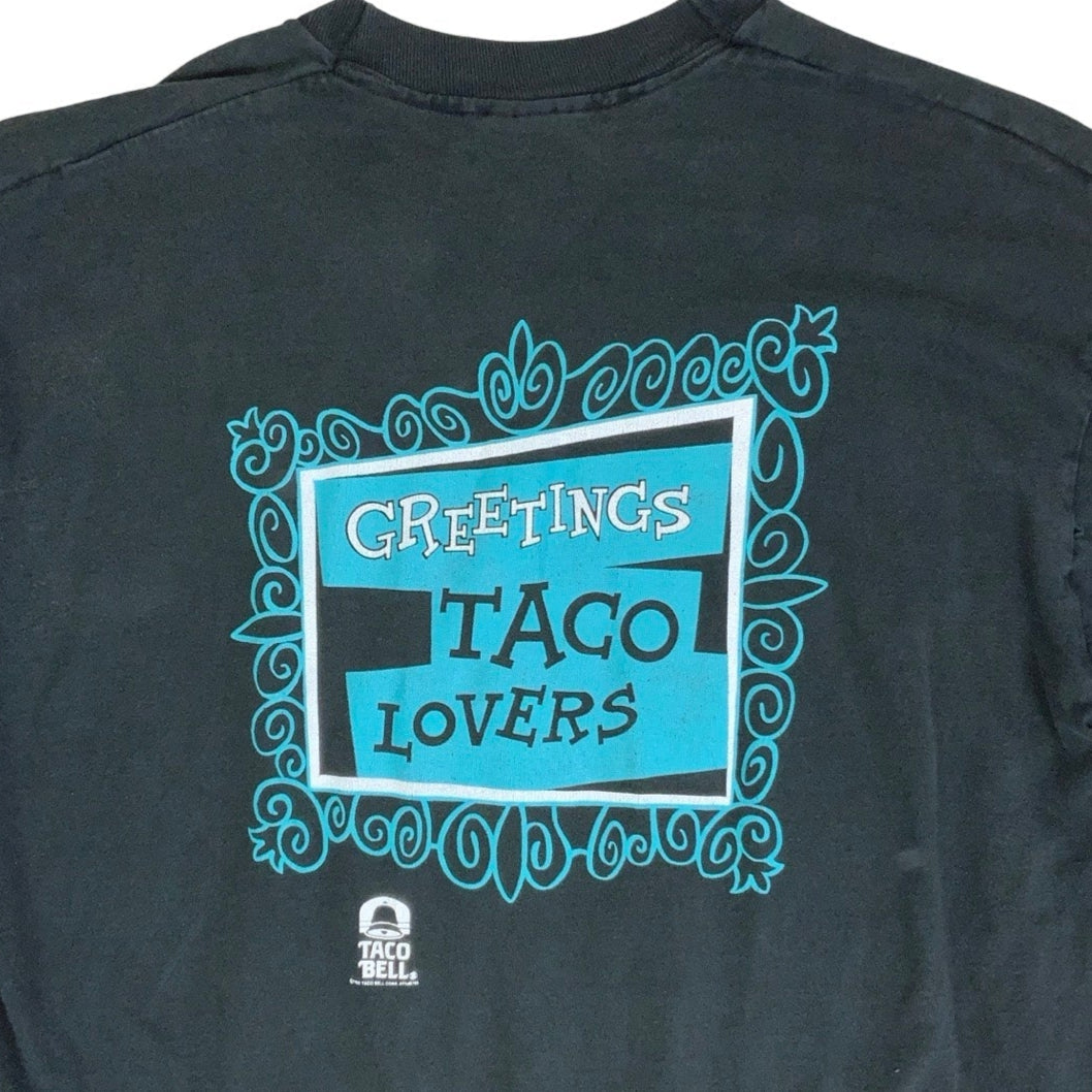 Vintage 1993 'Fruit of the Loom' Black Taco Bell Promo Rocky Bullwinkle Graphic