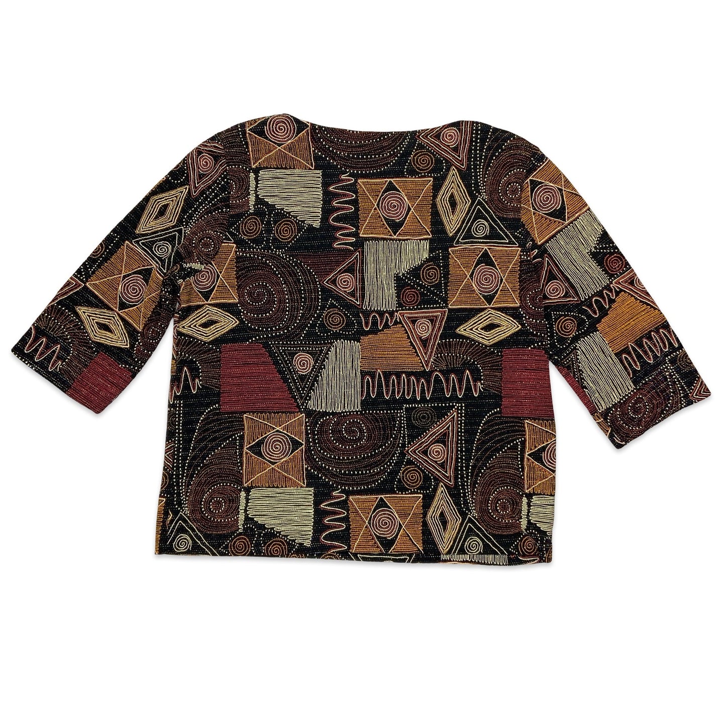 Vintage Abstract Multicoloured Gems Print Top 14
