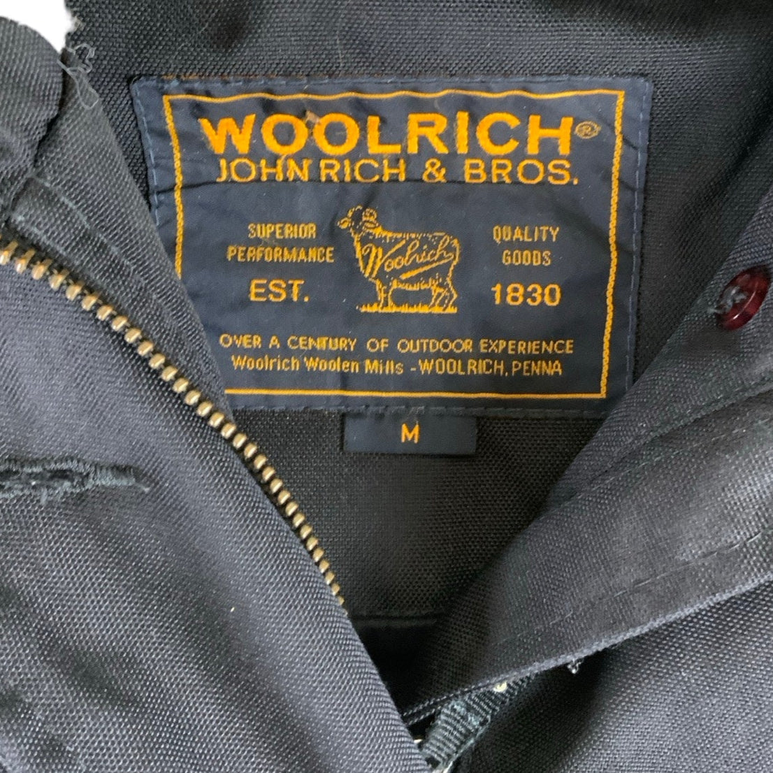 Black 'Woolrich' Faux Fur Hooded Parka Jacket S M
