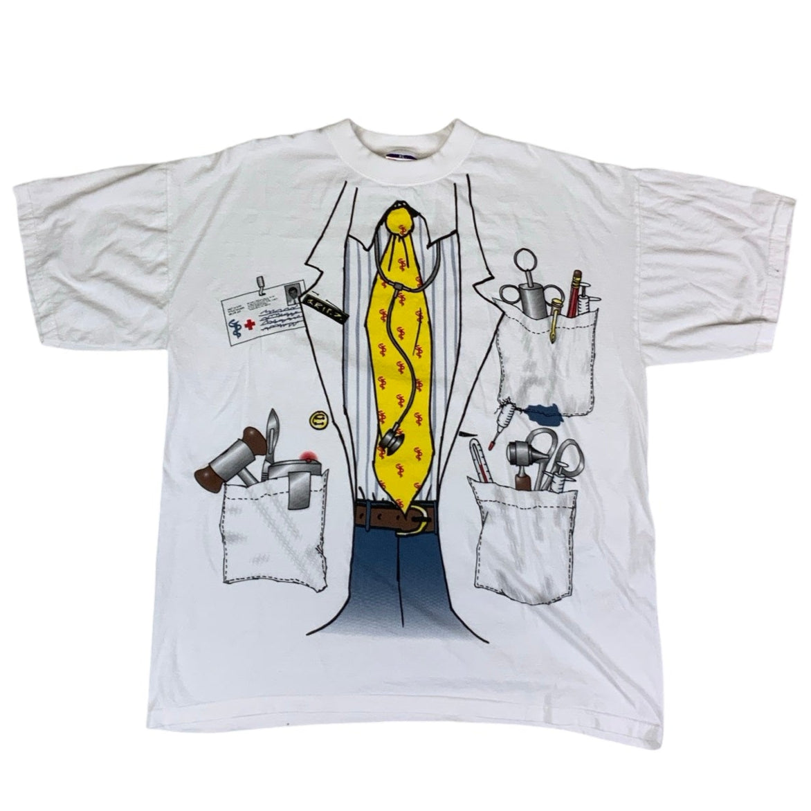 Vintage 90s Graphic Doctor Novelty T-shirt L XL