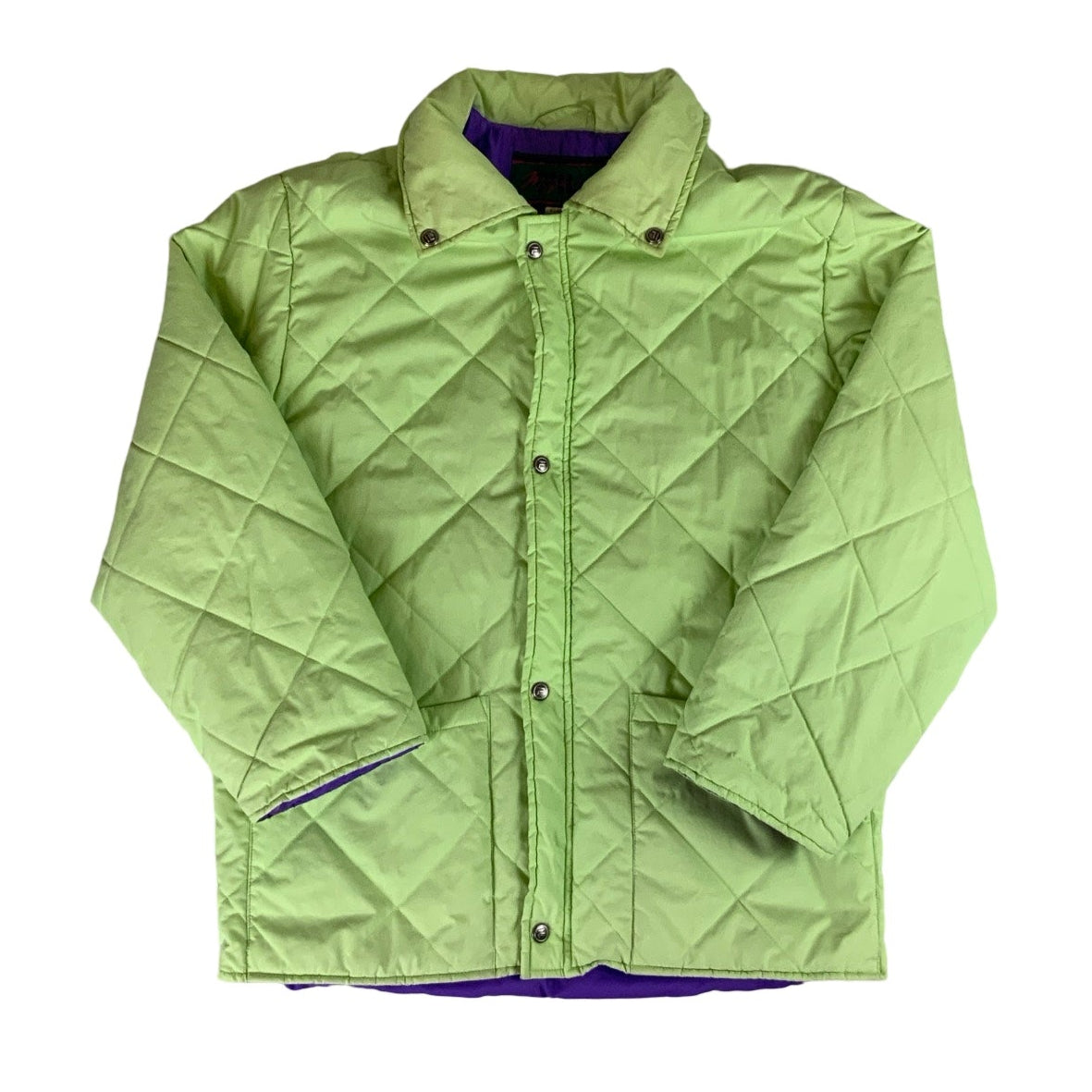 Vintage Fila Lime Green Collar Quilted Jacket L XL