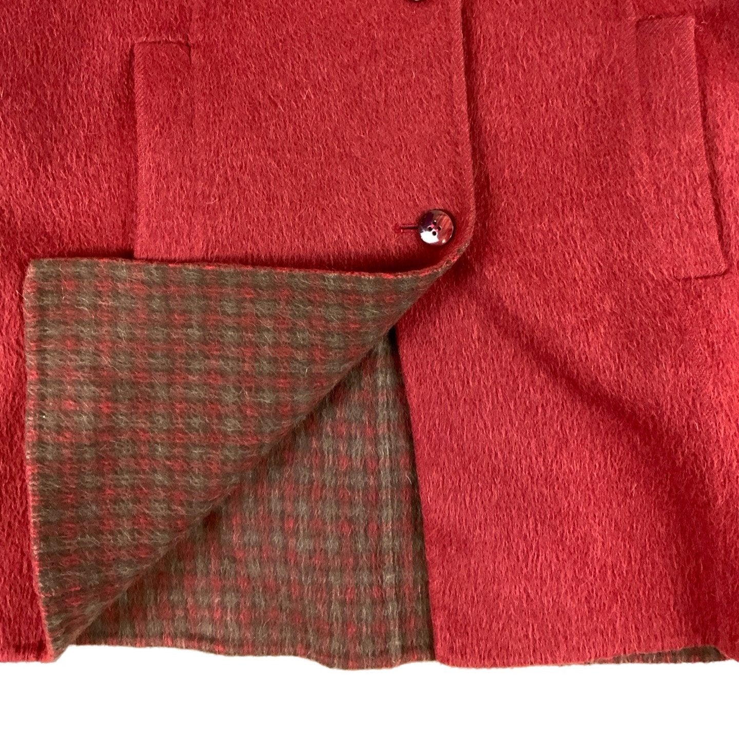 Vintage Red Wool Womens Coat 14 16 18