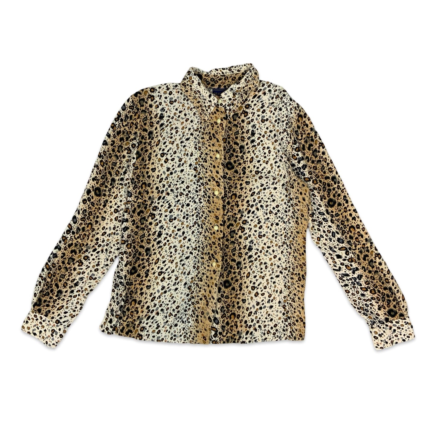 90s Cheetah Print Blouse 16