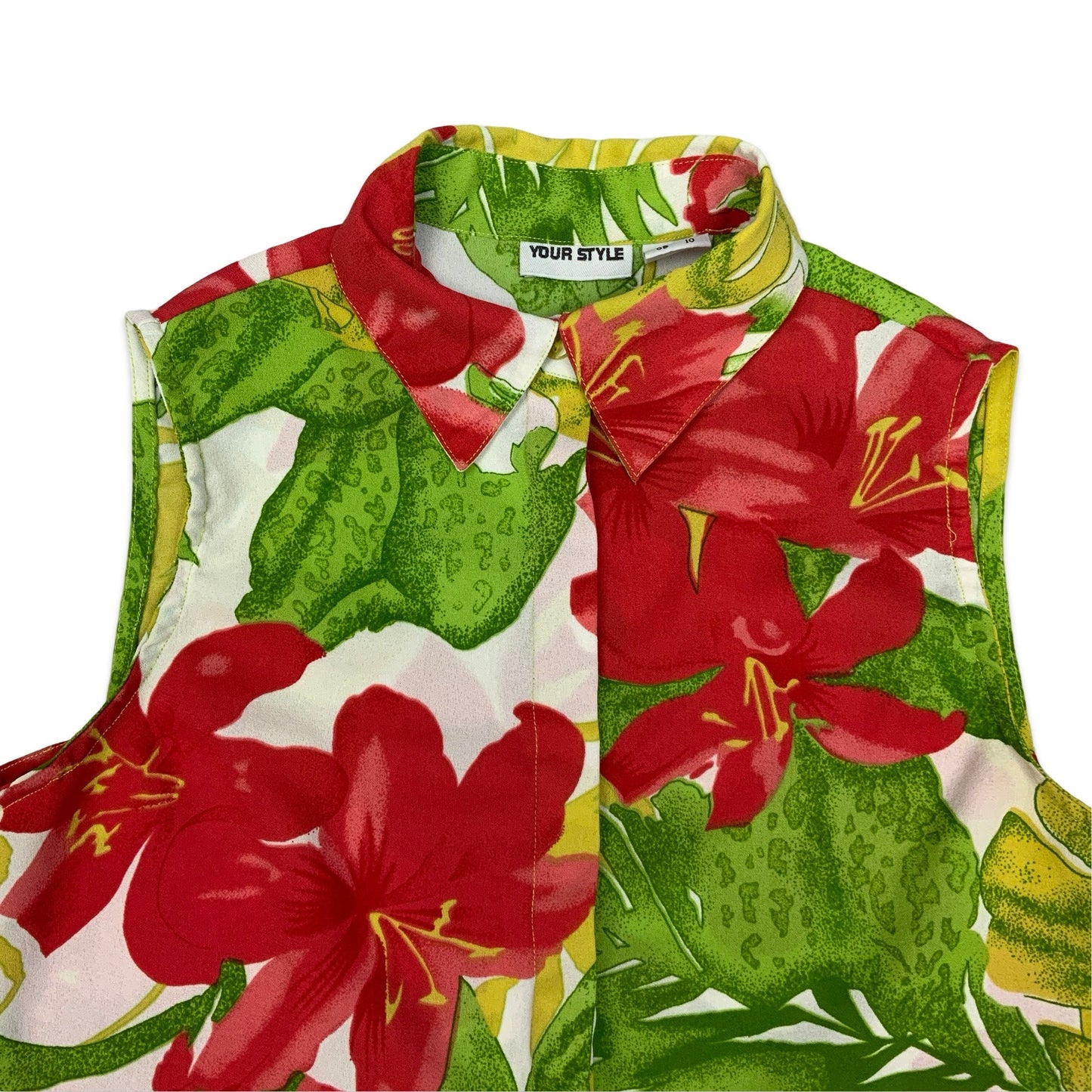 Vintage Floral Sleeveless Blouse 10