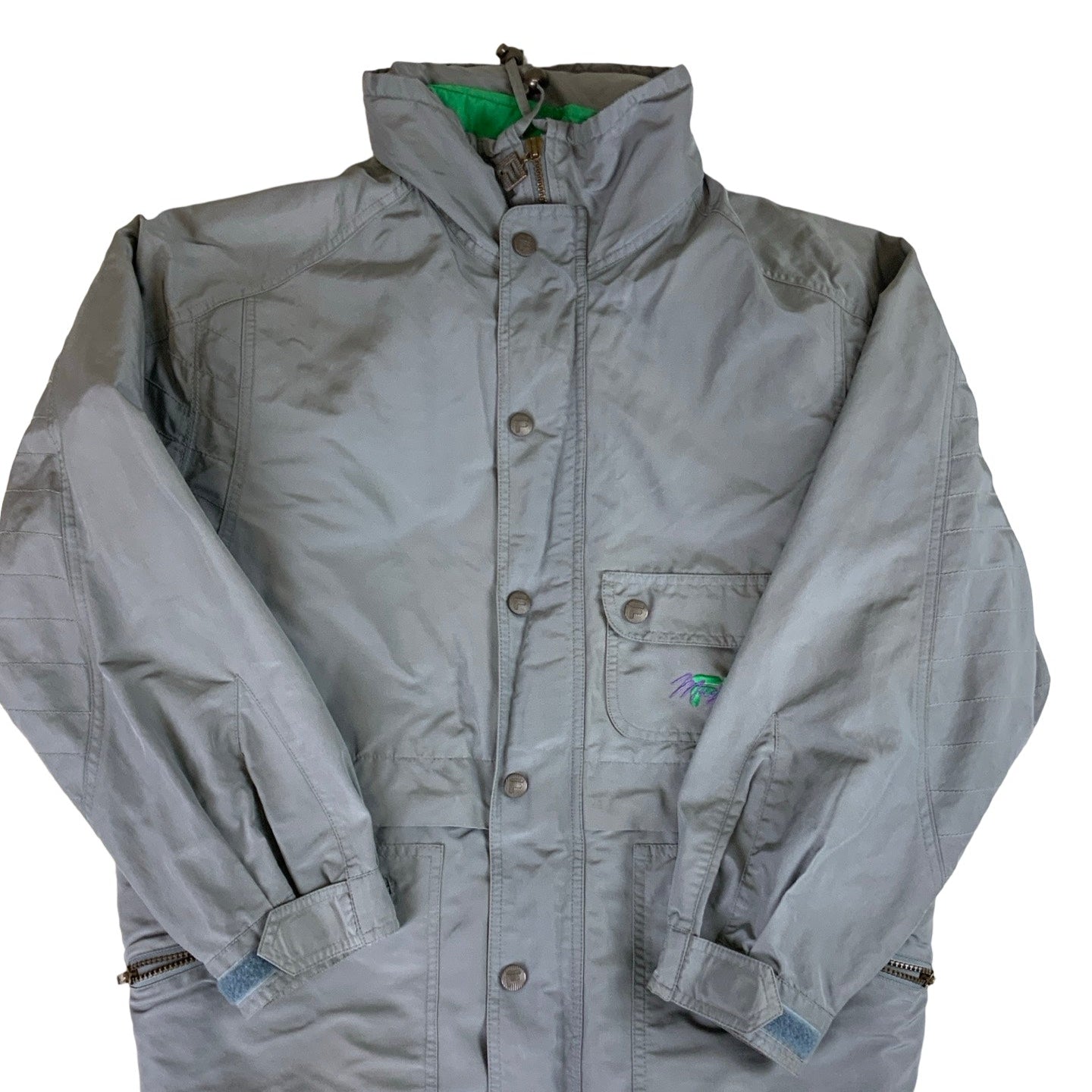 Vintage 90s Dark Grey Fila Insulated Jacket M L