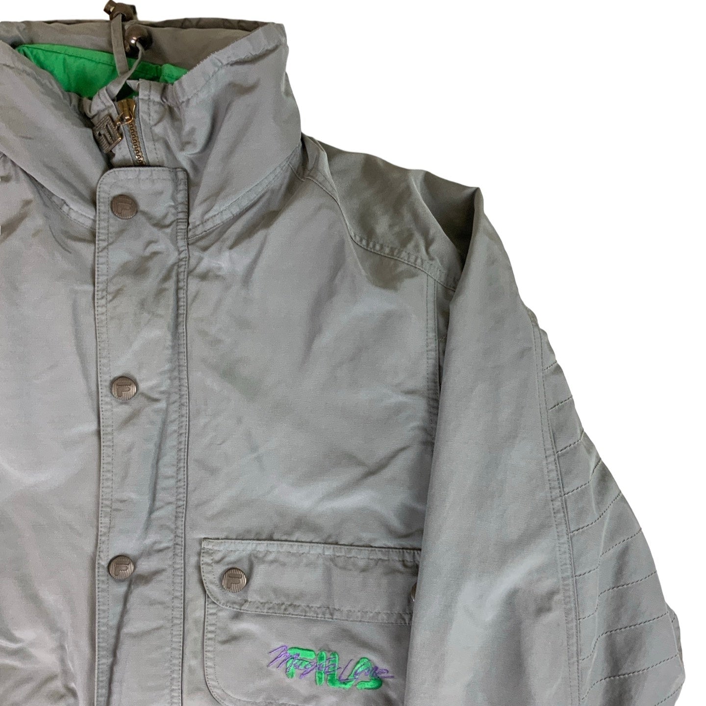 Vintage 90s Dark Grey Fila Insulated Jacket M L