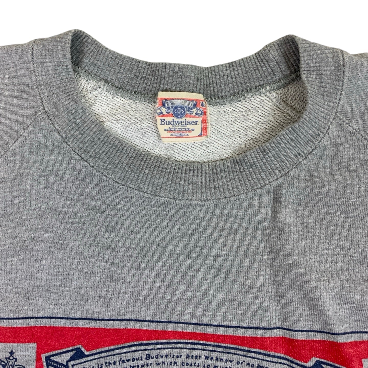 Vintage 90s Budweiser Graphic Grey Sweatshirt S M