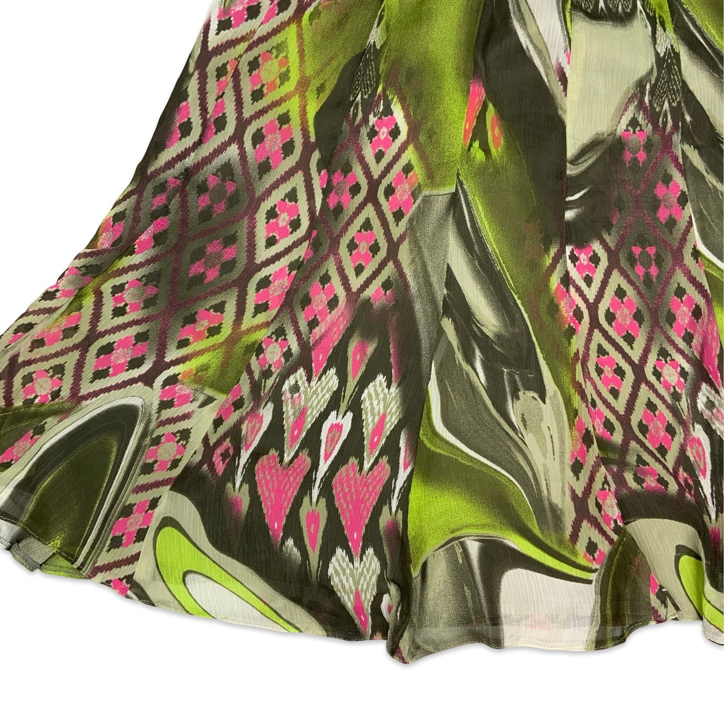 Vintage Abstract Print Midi Skirt 12-16
