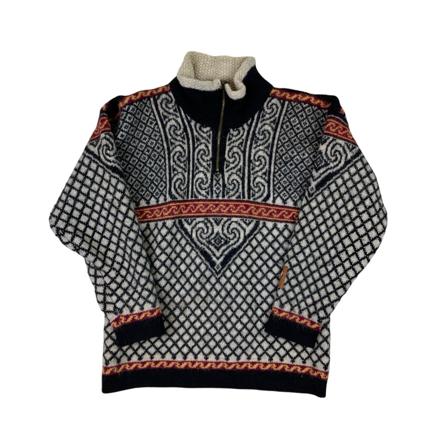 Vintage Nordic 3/4 Fair Isle Pullover Jumper S M