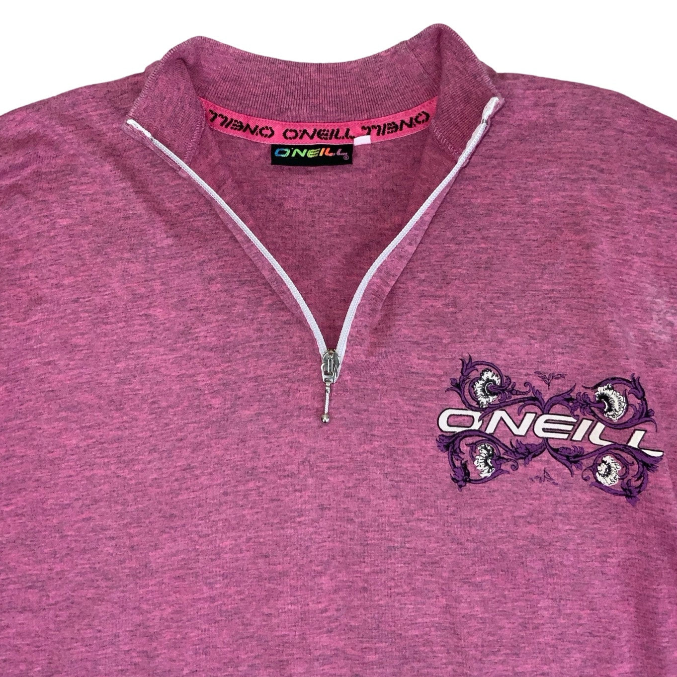 Vintage 90s O'Neill Pink Surf Graphic Short Sleeved T-Shirt M L