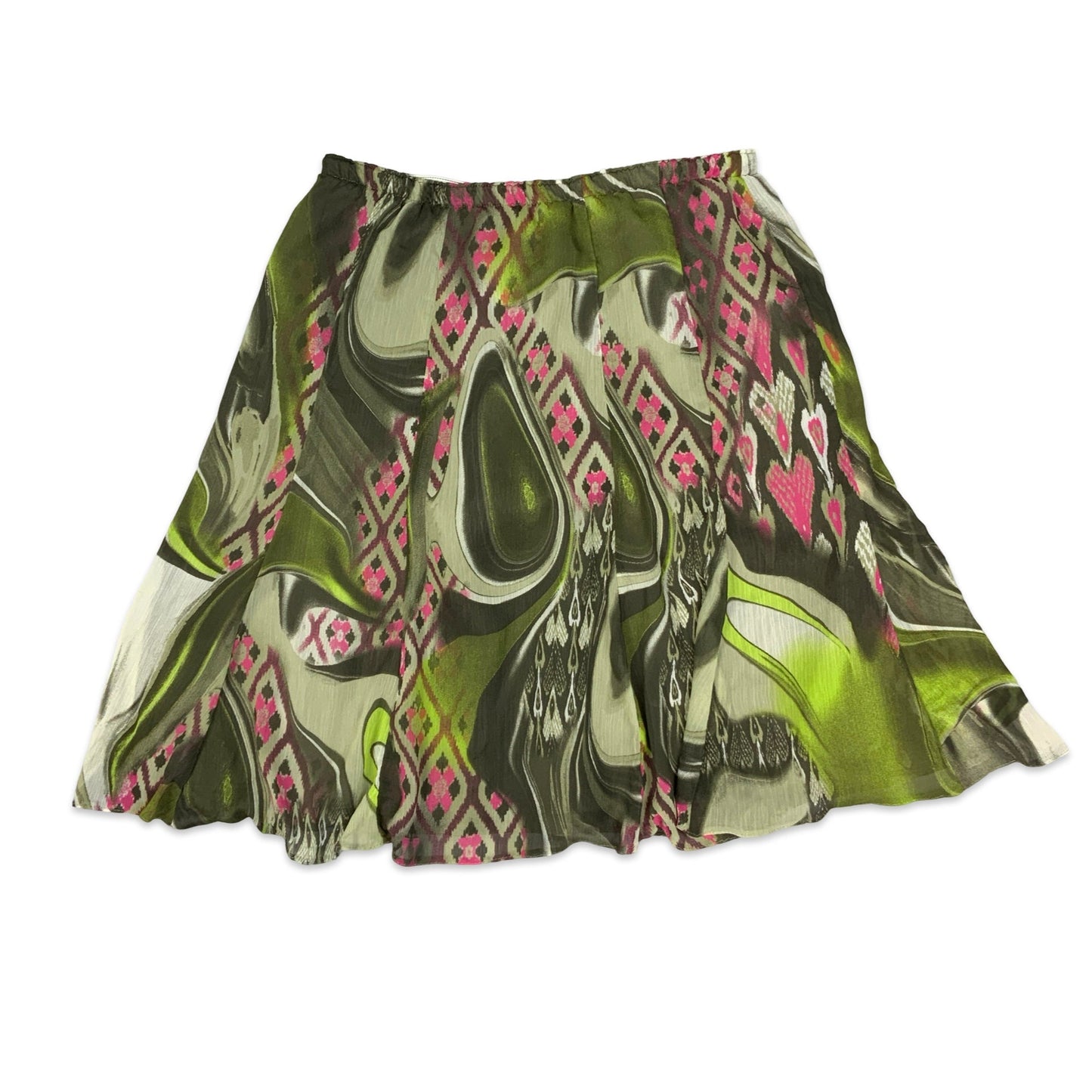 Vintage Abstract Print Midi Skirt 12-16
